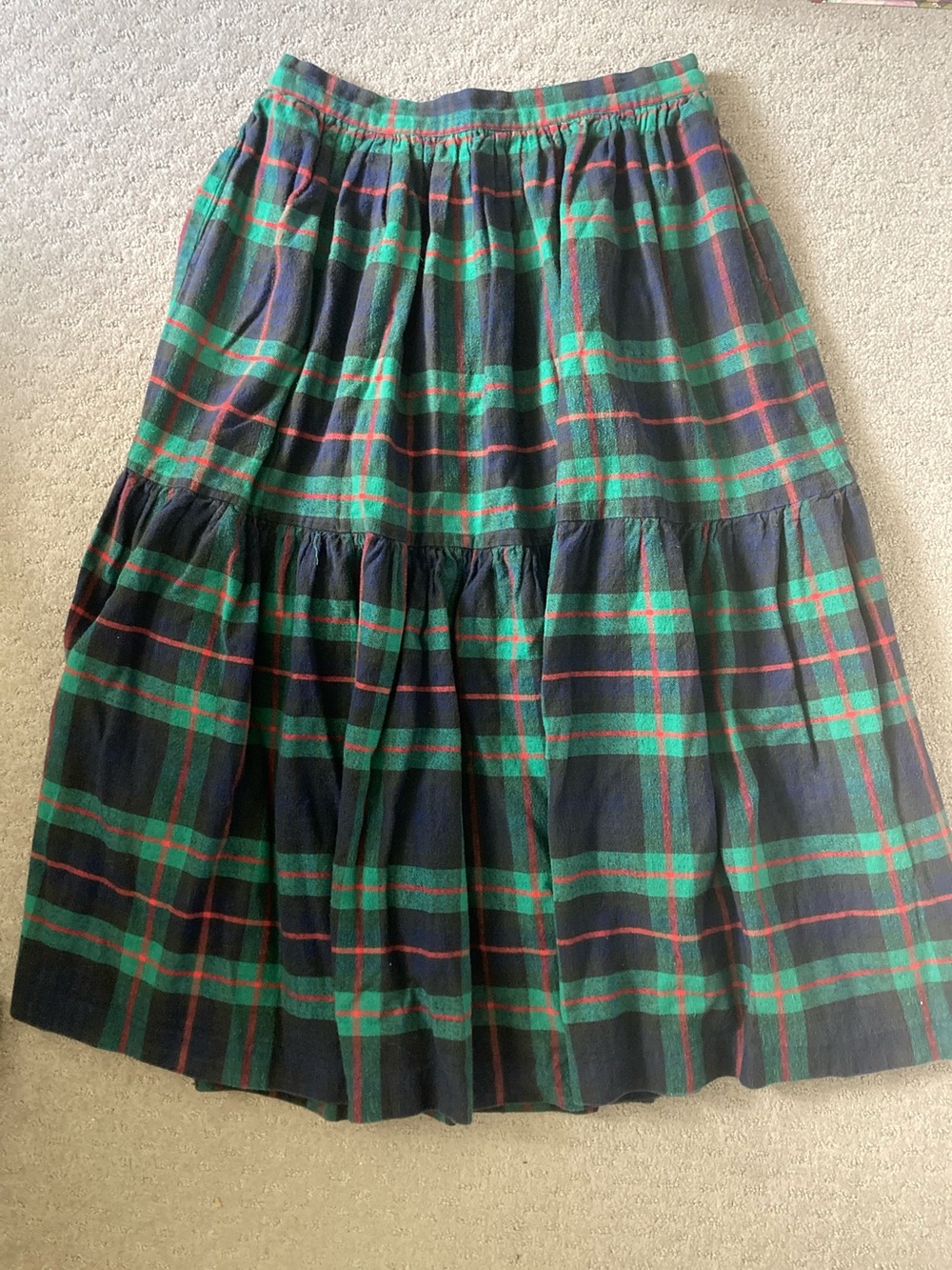 Vtg Cambridge Country Store tartan plaid skirt, Large.